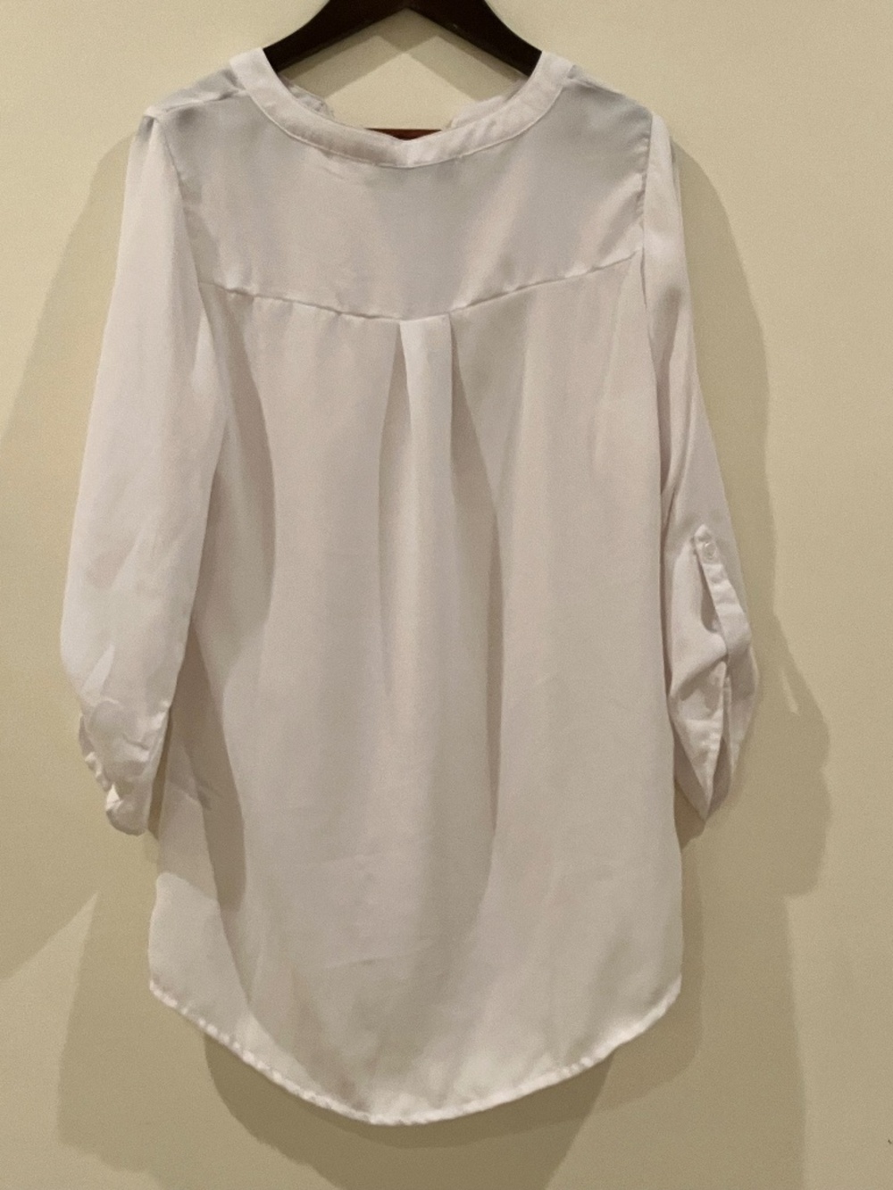 BY Design White Button Front Mandarin Collar Blouse - Picture 2 of 5